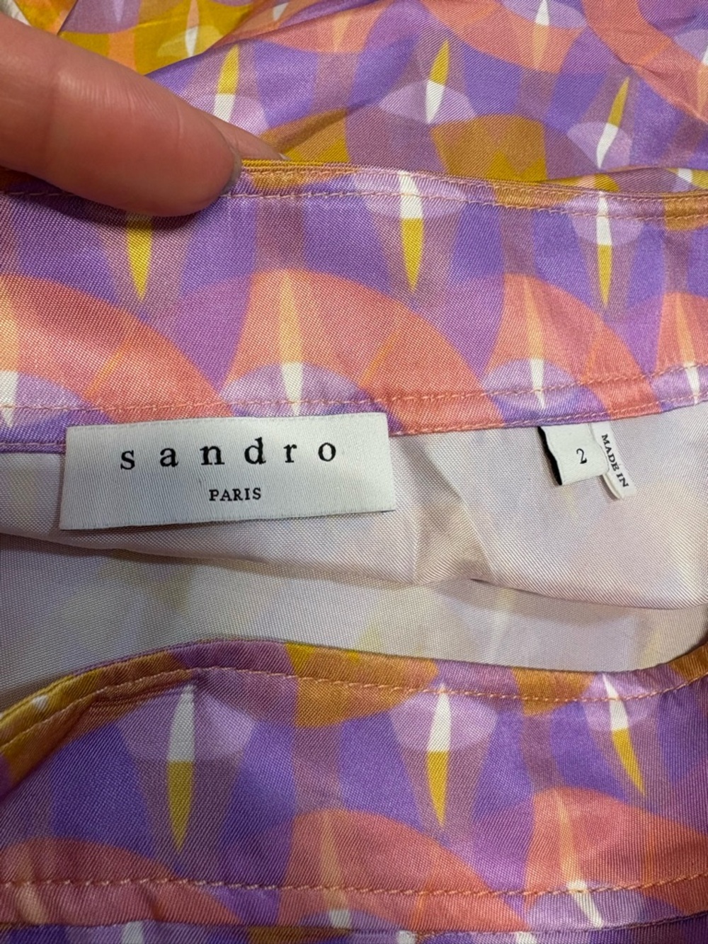 SANDRO
Printed satin-twill midi skirt - Picture 9 of 11